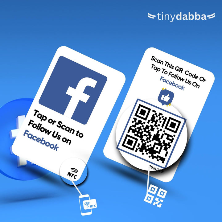 Facebook NFC Card | Along with QR Code | Boost Facebook with Tap or Scan | Pre-Configured PVC Card