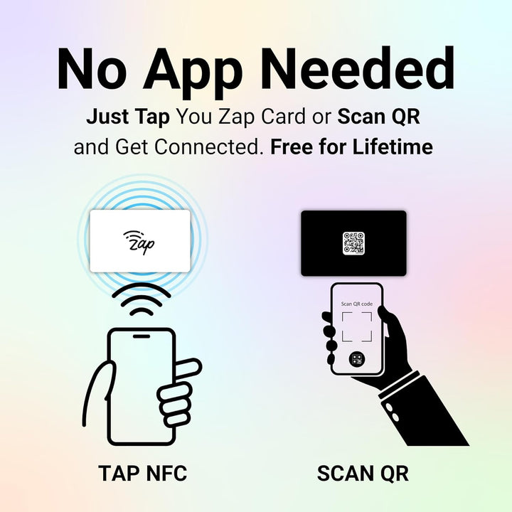 tinydabba Zap NFC Smart Digital Business Card – Tap to Share Contact & Social Media Instantly | No App Needed | QR + NFC Card | Reusable Contactless Networking Card | PVC | White