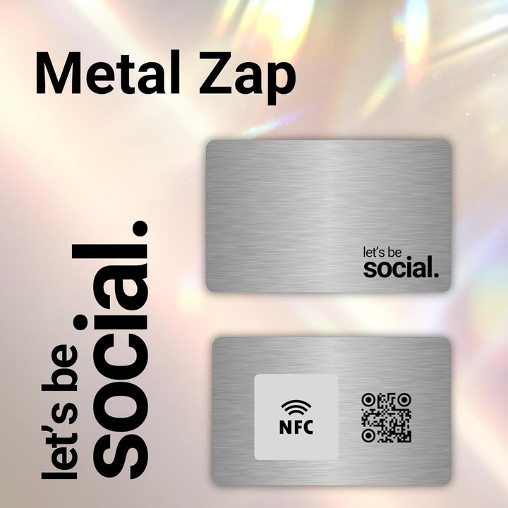 tinydabba Zap NFC Smart Digital Business Card – Tap to Share Contact & Social Media Instantly | No App Needed | QR + NFC Card | Reusable Contactless Networking Card | Metal | LBS | SS - Silver