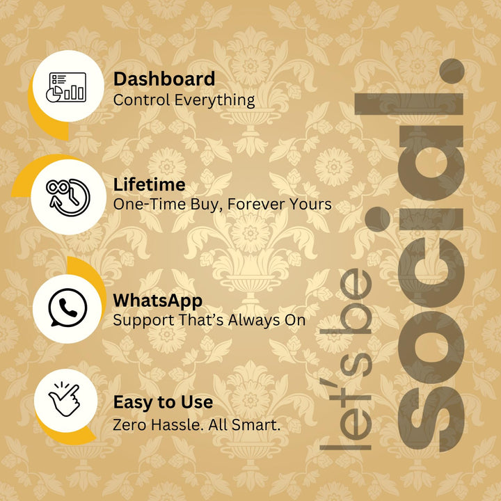 tinydabba NFC & QR Tap or Scan Standee for Business | Shops, Clinics, Salons, Restaurants | Golden QR With Integrated NFC - Acrylic Standee