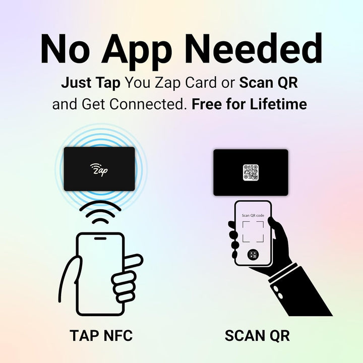 tinydabba Zap NFC Smart Digital Business Card – Tap to Share Contact & Social Media Instantly | No App Needed | QR + NFC Card | Reusable Contactless Networking Card | PVC | Jet Black