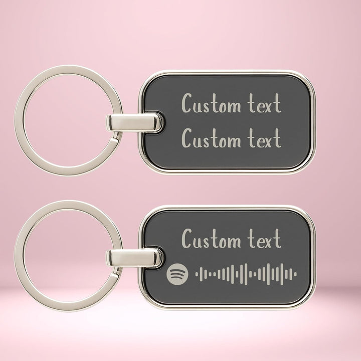tinydabba Custom Spotify Code Metal Keychain – Personalized Engraved Message & Name – Unique Gift for Him or Her – Scan to Play Song or Playlist – Anniversary, Birthday, Valentine’s Gift