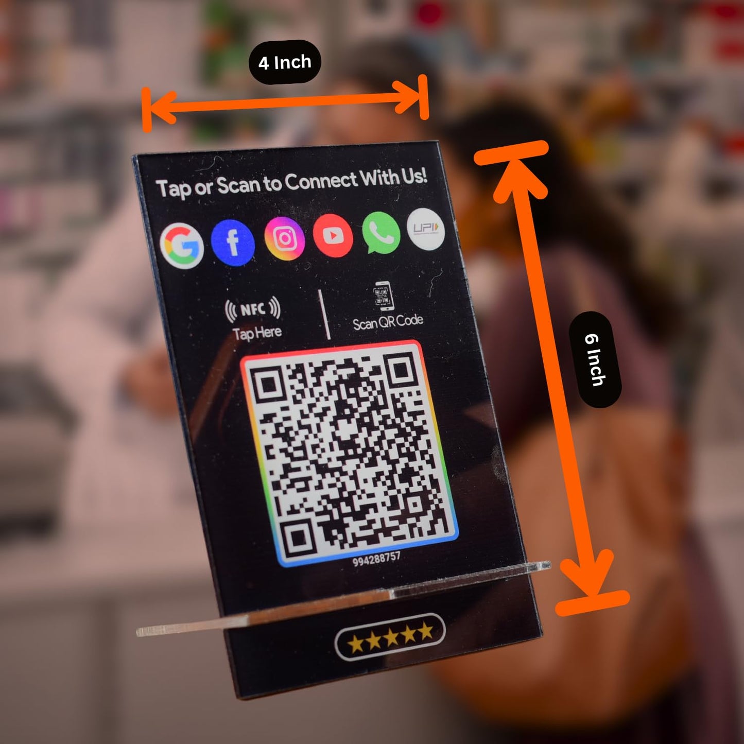 NFC Standee with QR Code | UV Printed