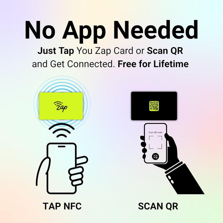 tinydabba Zap NFC Smart Digital Business Card – Tap to Share Contact & Social Media Instantly | No App Needed | QR + NFC Card | Reusable Contactless Networking Card | PVC | Neon Yellow