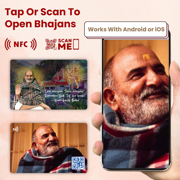 Neem Karoli Baba Card | NFC and QR Enabled | Bhajan & Aarti | Best Spiritual Gift