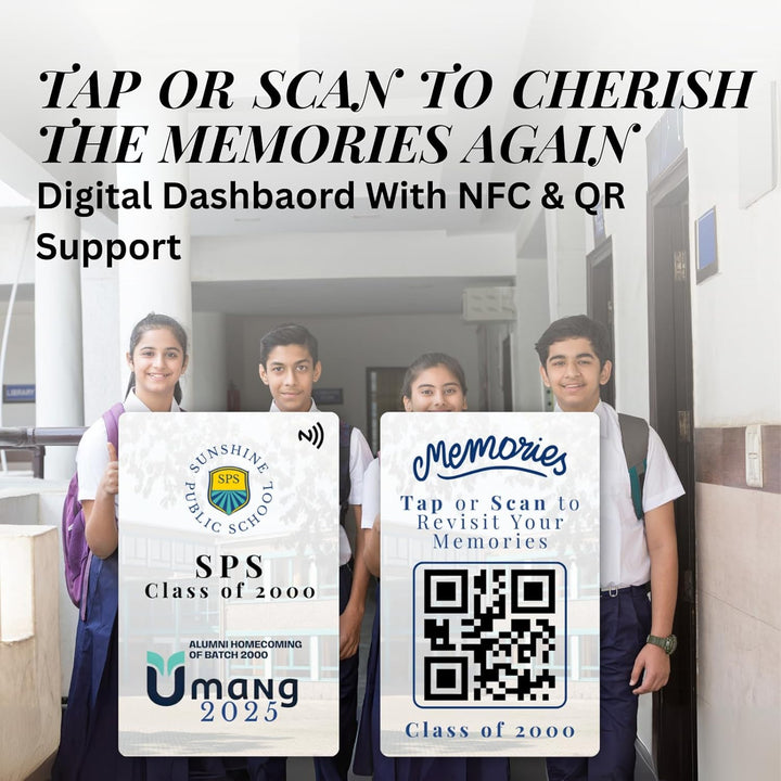tinydabba Custom Alumni Meet Keepsake Card with NFC & QR Code | Personalized School Reunion Card | Custom Logo & Event Details | Class of [Year] Gift