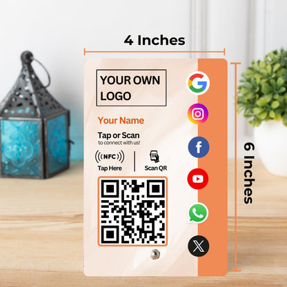 All in One Custom Review NFC Standee with QR Code