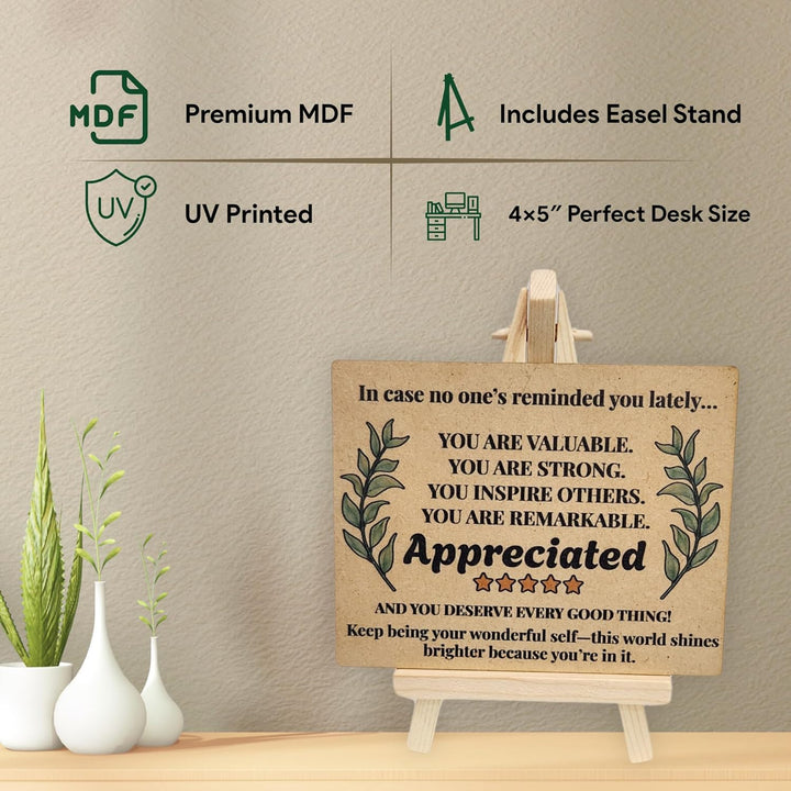 tinydabba Wooden Congrats Plaque with Easel – Congrats Gift (4×5 Inches) – Success Milestone Tabletop Decor for Graduations, Promotions, and Awards, Achievements