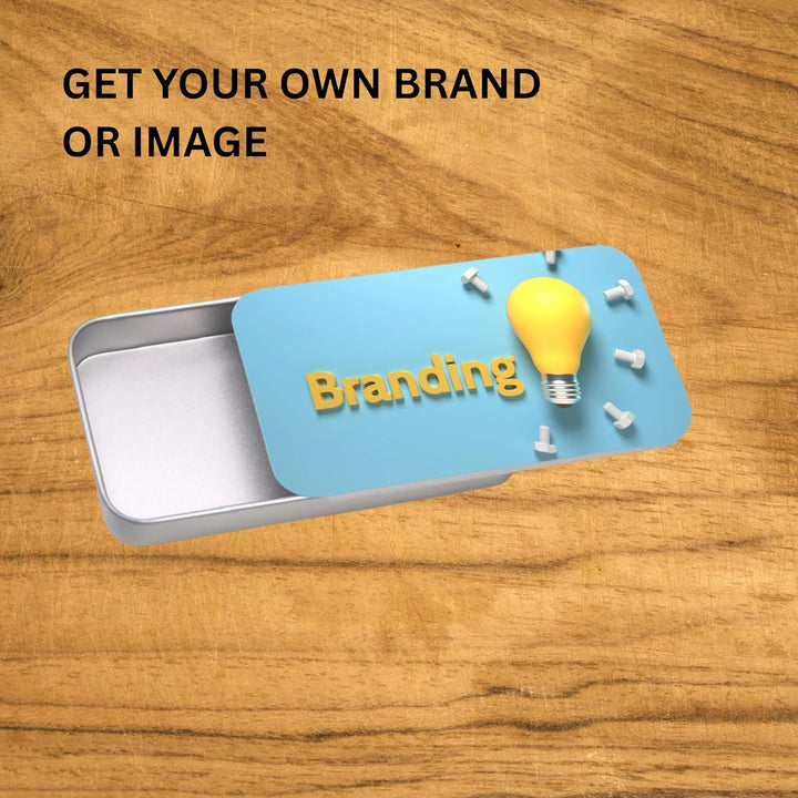 tinydabba Sliding Aluminum Tin Can | Multipurpose Storage Box for Jewellery, Pills, USB Drives, Candy, Keys, Earphones | Custom Photo, Logo or Message