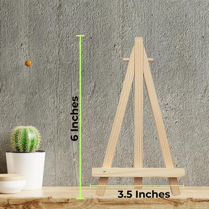 tinydabba 6-Inch Mini Wooden Easel Set (Pack of 20) – Adjustable Tabletop Easels for Art, Photos, Menus, Review Cards, and Mobile Stand – Ideal for Artists, Displays, and Events