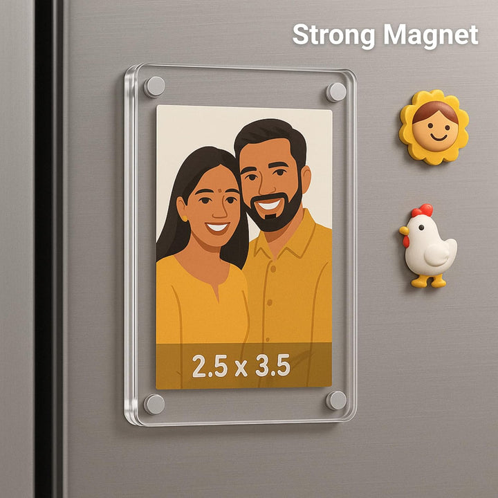 tinydabba Magnetic Acrylic Photo Frame | Double-Sided Polaroid Display | Strong Fridge Magnet for 2.5 x 3.5 inch Photos | Crystal Clear & Durable | Ideal for Gifting & Home Decor | Pack of 3