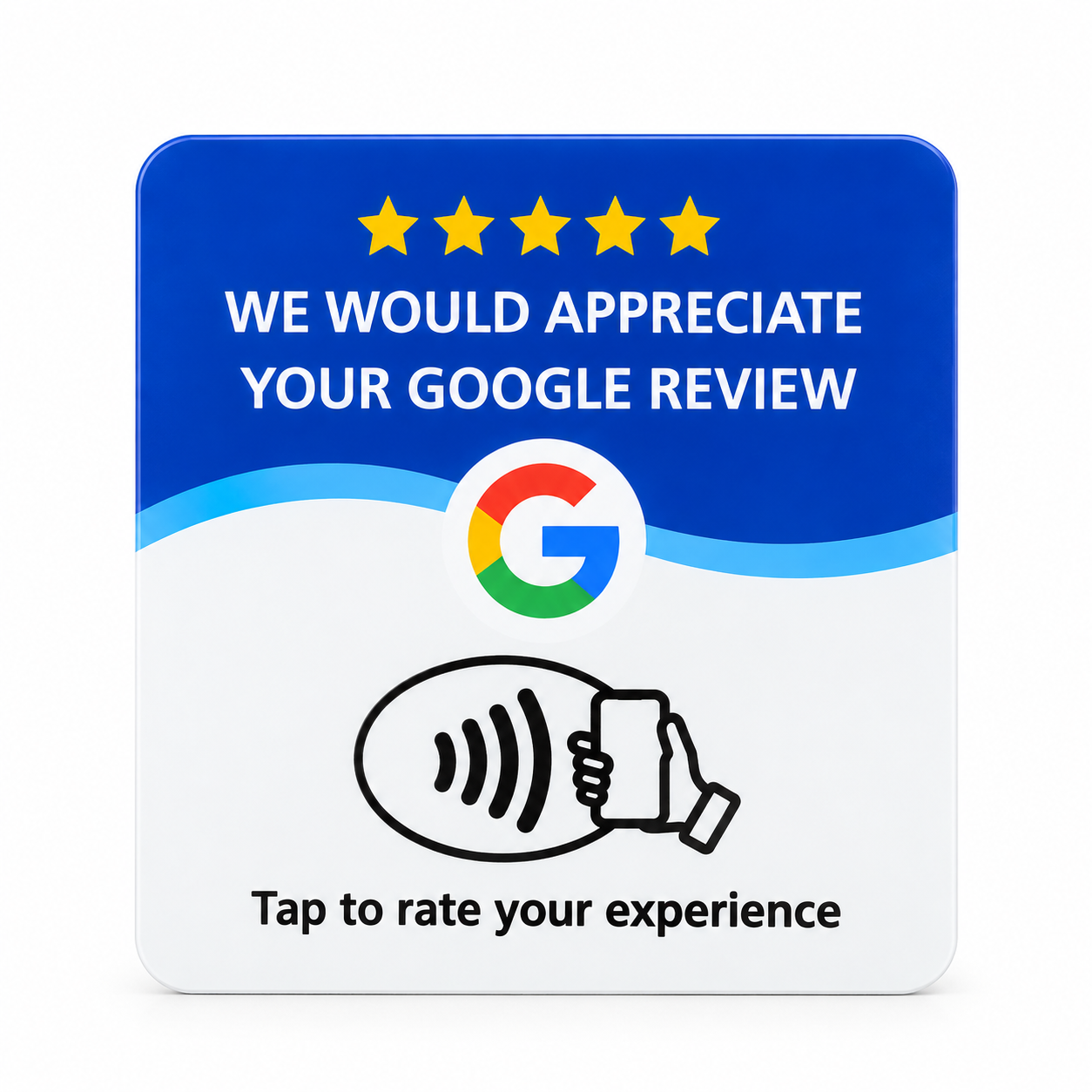 Copy of Google Review Plate, 100mmx100mm with NFC tap by tinydabba - Pack of 25 - No dashboard - No QR - Direct Link Adding Option - 2mm With Sticker - Pack of 25